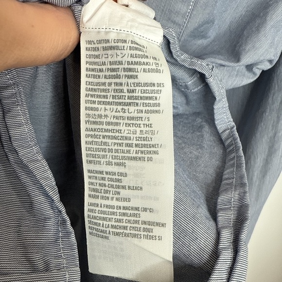 Y2K Abercrombie & Fitch Muscle Button Down Shirt Men's Medium Blue Preppy Office - Picture 7 of 10